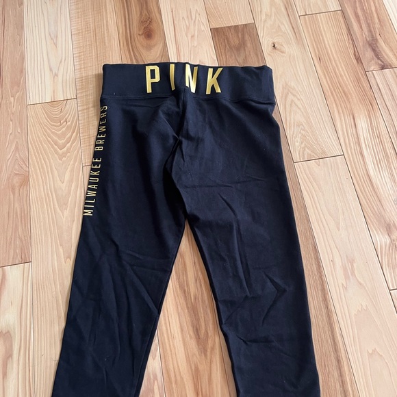 Pink Brand size Small women’s MLB Brewer’s cotton capri length leggings - Picture 2 of 3